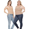 image:imageSTRETCH IS COMFORT Womens and Plus DoubleLayered Tank Top  MidLength Sleek and Modern for Everyday Wear  S5XLTan
