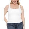 image:imageSTRETCH IS COMFORT Womens and Plus DoubleLayered Tank Top  MidLength Sleek and Modern for Everyday Wear  S5XLWhite  Black  Pink
