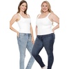 image:imageSTRETCH IS COMFORT Womens and Plus DoubleLayered Tank Top  MidLength Sleek and Modern for Everyday Wear  S5XLWhite 3 Pack