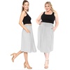 image:imageSTRETCH IS COMFORT Womens and Plus Size Casual Ruched Below Knee Length Midi Skirt with PocketsHeather Gray