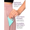 image:imageSTRETCH IS COMFORT Womens and Plus Size Casual Ruched Below Knee Length Midi Skirt with PocketsHeather Gray