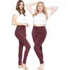 image:imageSTRETCH IS COMFORT Womens and Plus Size Ultra Flex Leggings  Knee amp AnkleBurgundy