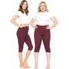 image:imageSTRETCH IS COMFORT Womens and Plus Size Ultra Flex Leggings  Knee amp AnkleBurgundy