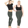 image:imageWomens Cotton Leggings Full Length Ankle and Knee Yoga Pants Foldover Waist Stretch Leggings Plus Size S5X Soft BreathableCharcoal Gray