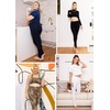 image:imageWomens Cotton Leggings Full Length Ankle and Knee Yoga Pants Foldover Waist Stretch Leggings Plus Size S5X Soft BreathableCharcoal Gray