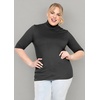 image:imageWomens Plus Size Short Sleeve Turtleneck Black 4X  95 polyester 5 spandex 4 way stretch fold over collar interview tops for women turtleneck tops for women work top
