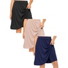 image:imageSTRETCH IS COMFORT Girls Knee Length or Midi Length Aline Skirt with Builtin Shorts 3 Pack  Size 416Beigeblacknavy