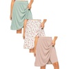 image:imageSTRETCH IS COMFORT Girls Knee Length or Midi Length Aline Skirt with Builtin Shorts 3 Pack  Size 416Beigepink Rosesage
