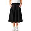 image:imageSTRETCH IS COMFORT Girls Skirts Cotton Long Midi Circle Skirt with Pockets  Noroll waistband pullon comfort twirlready coverage school church holidays everyday play skirt for girls 1012Black
