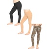 image:imageSTRETCH IS COMFORT Leggings for Girls 3 Pack Stretch Girls Leggings Pants  Soft medium weight knit elastic waist Girl Pants under dresses skirts school Toddler Leggings Black Leggings GirlsBlack  Beige  Brown Cheetah