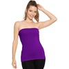 image:imageSTRETCH IS COMFORT Tube Tops for Women Cotton Bandeau Top White Tube Top  Soft stretch blend elongated coverage layering under jackets plus size tube top black tube top strapless tops for womenPurple