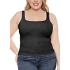 image:imageSTRETCH IS COMFORT Womens and Plus DoubleLayered Tank Top  MidLength Sleek and Modern for Everyday Wear  S5XLBlack