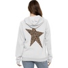 image:imageSTRETCH IS COMFORT Womens and Plus Side Soft Hoodie with Extra Side Seam Zippered Pocket  Cozy and Functional  S5XLeopard Star White