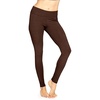 image:imageWomens Cotton Leggings Full Length Ankle and Knee Yoga Pants Foldover Waist Stretch Leggings Plus Size S5X Soft BreathableBrown