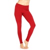 image:imageWomens Cotton Leggings Full Length Ankle and Knee Yoga Pants Foldover Waist Stretch Leggings Plus Size S5X Soft BreathableRed