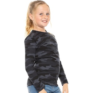 image:imageGirls Long Sleeve Shirts  Soft Crew Neck Top  Short Sleeve  Long Sleeve Shirt Girls Size 2T  16Black Camo