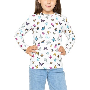 image:imageGirls Long Sleeve Shirts  Soft Crew Neck Top  Short Sleeve  Long Sleeve Shirt Girls Size 2T  16Butterfly