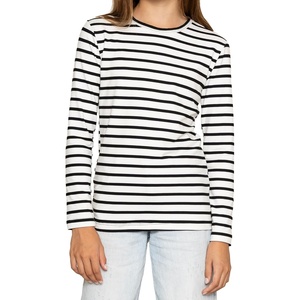 image:imageGirls Long Sleeve Shirts  Soft Crew Neck Top  Short Sleeve  Long Sleeve Shirt Girls Size 2T  16Nautical Black Stripes Stripes