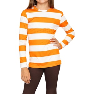 image:imageGirls Long Sleeve Shirts  Soft Crew Neck Top  Short Sleeve  Long Sleeve Shirt Girls Size 2T  16Orange White Stripes