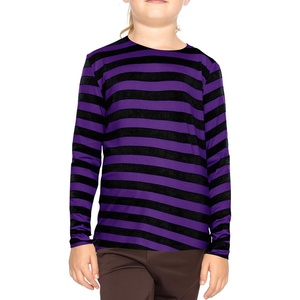 image:imageGirls Long Sleeve Shirts  Soft Crew Neck Top  Short Sleeve  Long Sleeve Shirt Girls Size 2T  16Purple Black Stripes