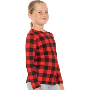 image:imageGirls Long Sleeve Shirts  Soft Crew Neck Top  Short Sleeve  Long Sleeve Shirt Girls Size 2T  16Red Buffalo Plaid