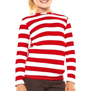image:imageGirls Long Sleeve Shirts  Soft Crew Neck Top  Short Sleeve  Long Sleeve Shirt Girls Size 2T  16Red White Stripes