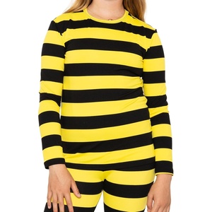 image:imageGirls Long Sleeve Shirts  Soft Crew Neck Top  Short Sleeve  Long Sleeve Shirt Girls Size 2T  16Yellow Black Stripes