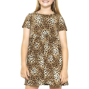 image:imageGirls Oh So Soft TShirt Dress Brown Cheetah Large