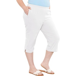 image:imageSTRETCH IS COMFORT Capri Pants for Women with Pockets Womens Capris Black  95 cotton 5 spandex soft 4 way stretch straight leg Vnotch hem capris for women with pockets cropped pants for womenWhite