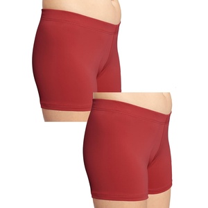 image:imageSTRETCH IS COMFORT Dance Shorts for Girls Gymnastics Shorts Black Spandex  80 nylon 20 stretch fabric 1 inch elastic waist tumbling volleyball under dresses machine washable girls dance shortsRed
