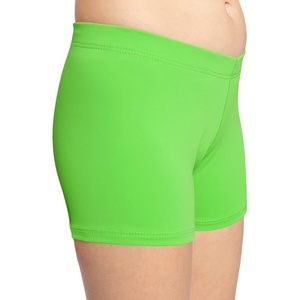 image:imageSTRETCH IS COMFORT Dance Shorts for Girls Gymnastics Shorts Black Spandex  80 nylon 20 stretch fabric 1 inch elastic waist tumbling volleyball under dresses machine washable girls dance shortsNeon Lime