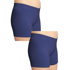 image:imageSTRETCH IS COMFORT Dance Shorts for Girls Gymnastics Shorts Black Spandex  80 nylon 20 stretch fabric 1 inch elastic waist tumbling volleyball under dresses machine washable girls dance shortsNavy Blue