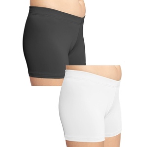 image:imageSTRETCH IS COMFORT Dance Shorts for Girls Gymnastics Shorts Black Spandex  80 nylon 20 stretch fabric 1 inch elastic waist tumbling volleyball under dresses machine washable girls dance shortsBlackwhite