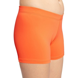 image:imageSTRETCH IS COMFORT Dance Shorts for Girls Gymnastics Shorts Black Spandex  80 nylon 20 stretch fabric 1 inch elastic waist tumbling volleyball under dresses machine washable girls dance shortsNeon Orange