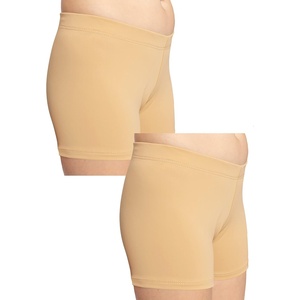image:imageSTRETCH IS COMFORT Dance Shorts for Girls Gymnastics Shorts Black Spandex  80 nylon 20 stretch fabric 1 inch elastic waist tumbling volleyball under dresses machine washable girls dance shortsBeige