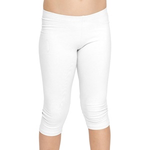 image:imageSTRETCH IS COMFORT Girls Capri Leggings Knee Length Kids Pants Size 416  Soft silky stretch pullon elastic waist under dresses cool weather school play Girls Leggings licras para niasWhite