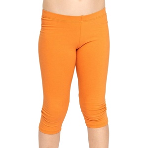 image:imageSTRETCH IS COMFORT Girls Capri Leggings Knee Length Kids Pants Size 416  Soft silky stretch pullon elastic waist under dresses cool weather school play Girls Leggings licras para niasOrange