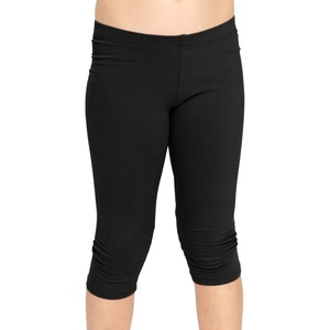 image:imageSTRETCH IS COMFORT Girls Capri Leggings Knee Length Kids Pants Size 416  Soft silky stretch pullon elastic waist under dresses cool weather school play Girls Leggings licras para niasBlack