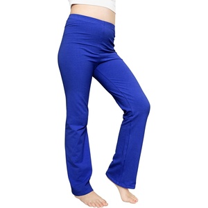 image:imageSTRETCH IS COMFORT Girls Cotton High Rise  Straight Leg Yoga Girl Pants  Flare Pants  Leggings for Girls  Size 414Royal Blue