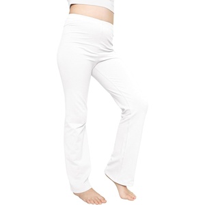 image:imageSTRETCH IS COMFORT Girls Cotton High Rise  Straight Leg Yoga Girl Pants  Flare Pants  Leggings for Girls  Size 414White