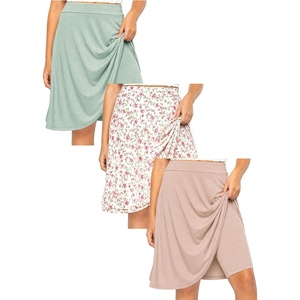 image:imageSTRETCH IS COMFORT Girls Knee Length or Midi Length Aline Skirt with Builtin Shorts 3 Pack  Size 416Beigepink Rosesage