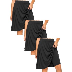 image:imageSTRETCH IS COMFORT Girls Knee Length or Midi Length Aline Skirt with Builtin Shorts 3 Pack  Size 416Black 3 Pack