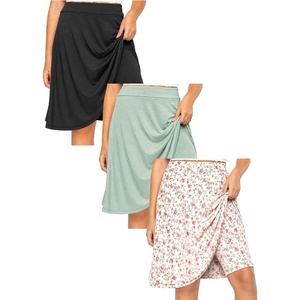 image:imageSTRETCH IS COMFORT Girls Knee Length or Midi Length Aline Skirt with Builtin Shorts 3 Pack  Size 416Blackpink Rosesage