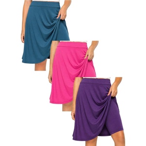 image:imageSTRETCH IS COMFORT Girls Knee Length or Midi Length Aline Skirt with Builtin Shorts 3 Pack  Size 416Hot Pinkpurpleteal
