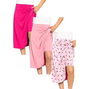 image:imageSTRETCH IS COMFORT Girls Knee Length or Midi Length Aline Skirt with Builtin Shorts 3 Pack  Size 416Light Pinkhot Pinkcherries