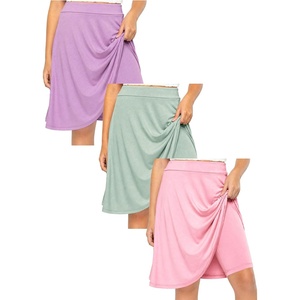 image:imageSTRETCH IS COMFORT Girls Knee Length or Midi Length Aline Skirt with Builtin Shorts 3 Pack  Size 416Light Pinklilacsage