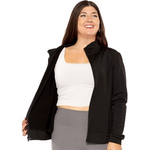 image:imageSTRETCH IS COMFORT Girls and Womens Zip Up Jacket  Cadet Warm Up with Pockets  Sun Shirt Women Summer Jacket For WomenBlack Micro Fleece