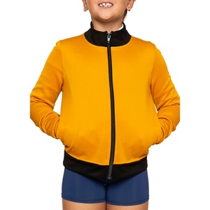 image:imageSTRETCH IS COMFORT Girls and Womens Zip Up Jacket  Cadet Warm Up with Pockets  Sun Shirt Women Summer Jacket For WomenMustard Yellow Black Pop