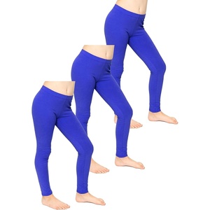 image:imageSTRETCH IS COMFORT Leggings for Girls 3 Pack Stretch Girls Leggings Pants  Soft medium weight knit elastic waist Girl Pants under dresses skirts school Toddler Leggings Black Leggings GirlsRoyal Blue