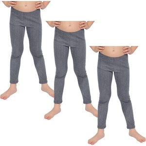 image:imageSTRETCH IS COMFORT Leggings for Girls 3 Pack Stretch Girls Leggings Pants  Soft medium weight knit elastic waist Girl Pants under dresses skirts school Toddler Leggings Black Leggings GirlsDenim Black